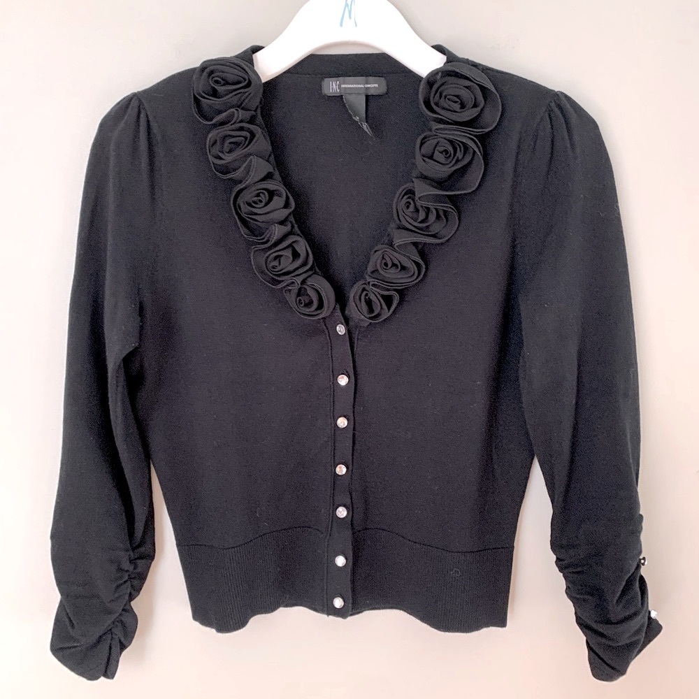 INC size M black sweater top
